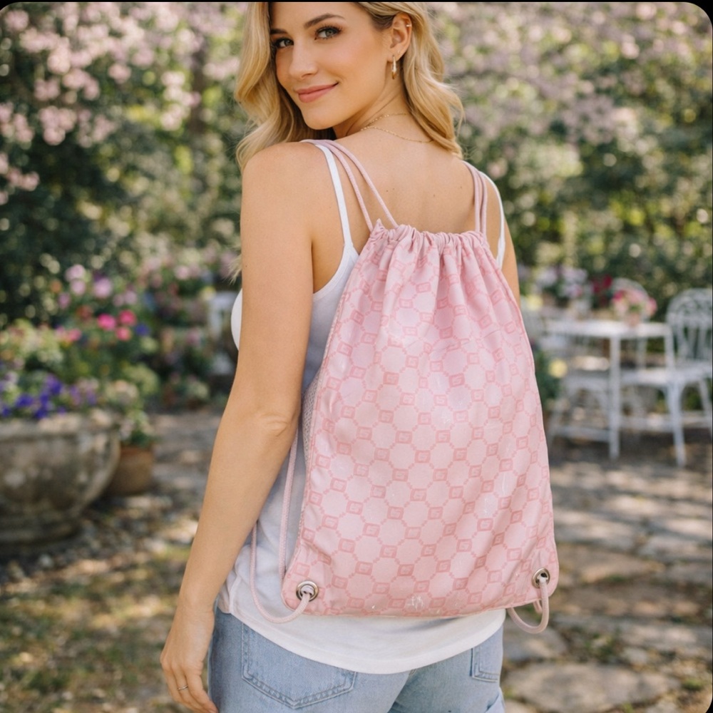 Pink Drawstring Backpack - image 1